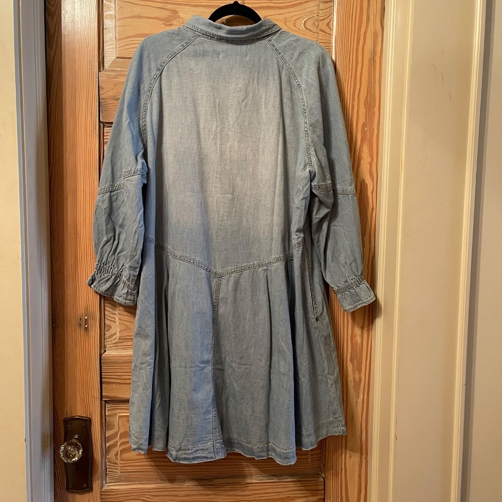 Free People * We The Free Hannah Denim Mini Dress with Pockets * Size XL * NWT! - Picture 5 of 16